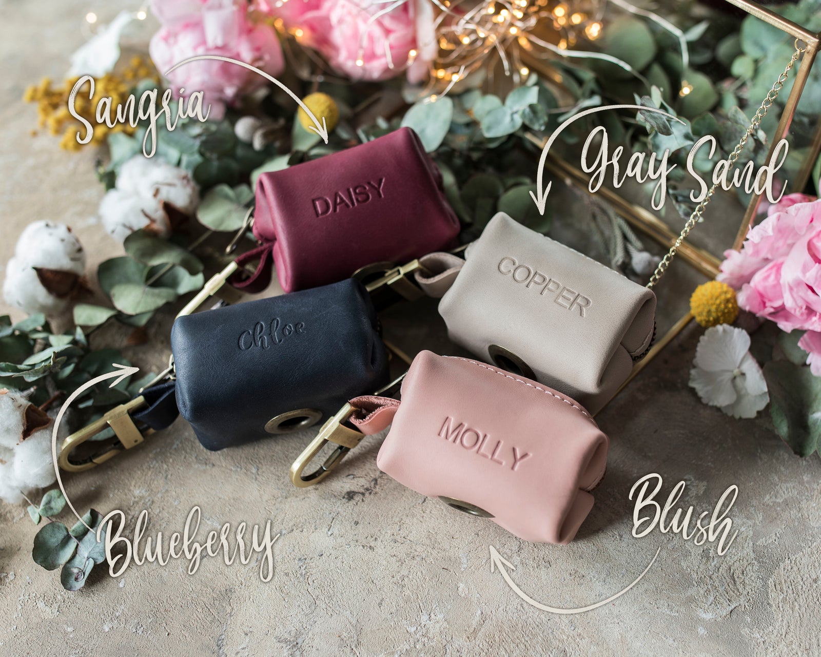 Leather Dog Poop Bag Holder