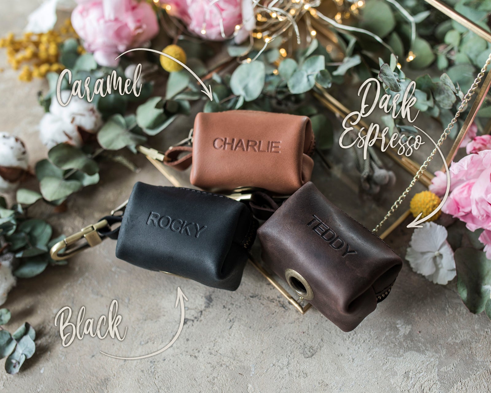 Leather Dog Poop Bag Holder