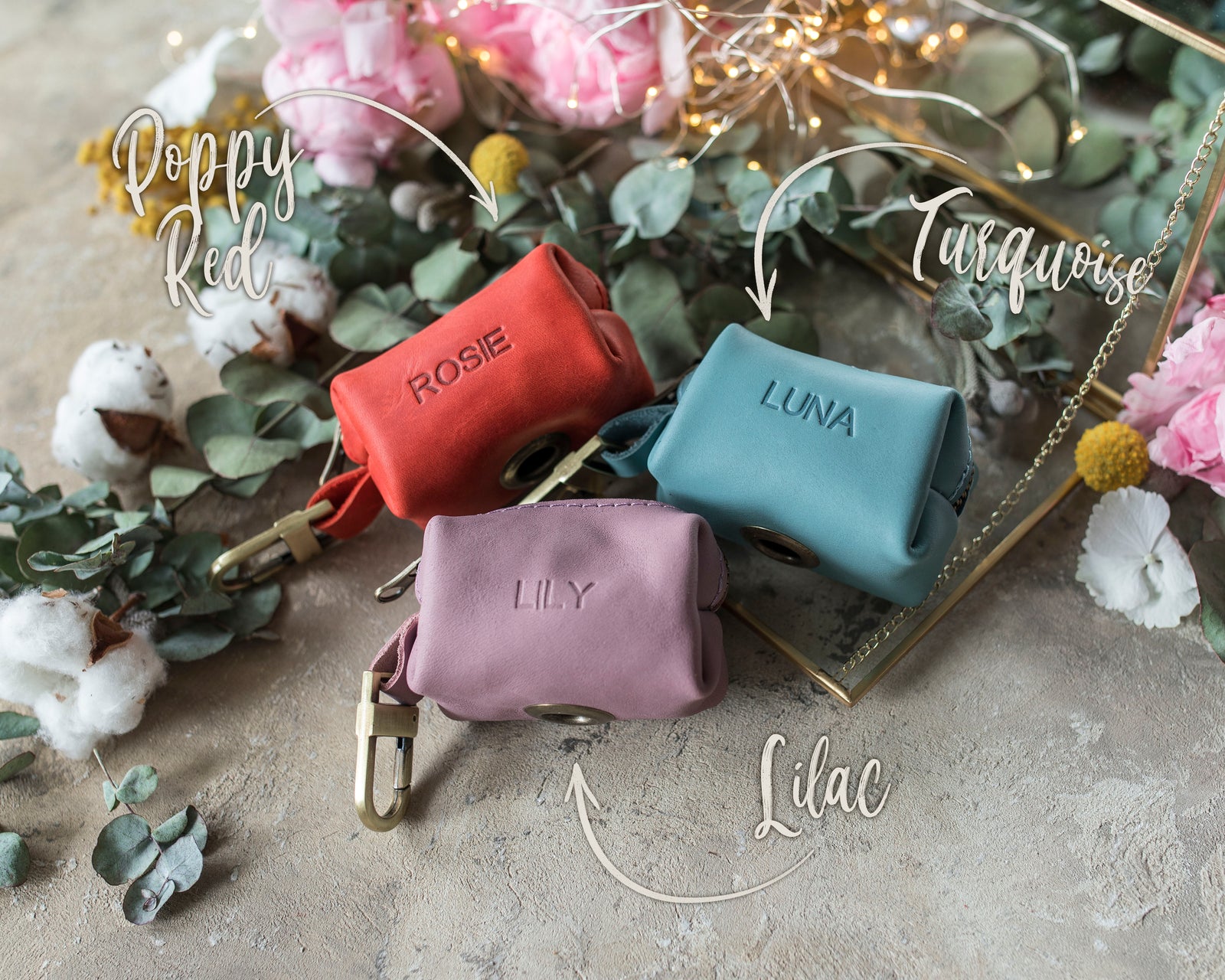 Leather Dog Poop Bag Holder