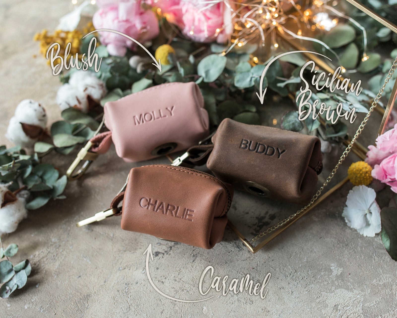 Leather Dog Poop Bag Holder