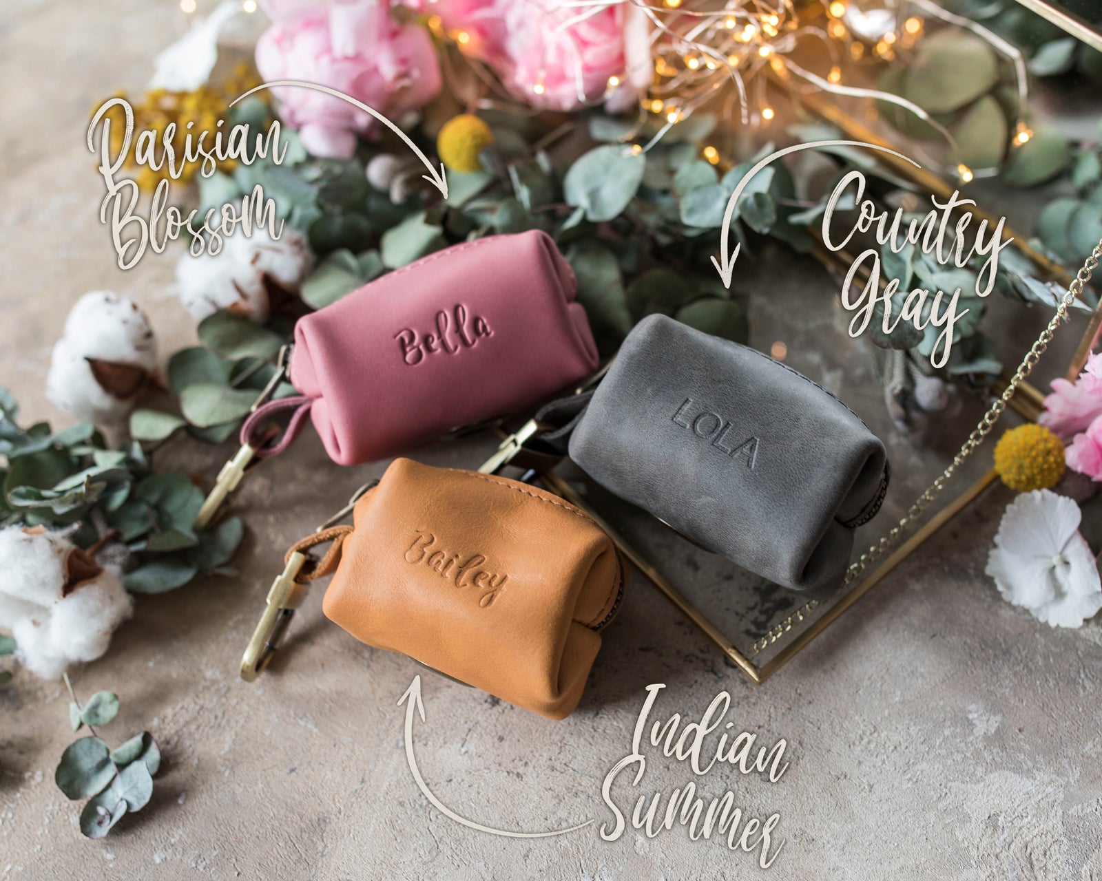 Leather Dog Poop Bag Holder