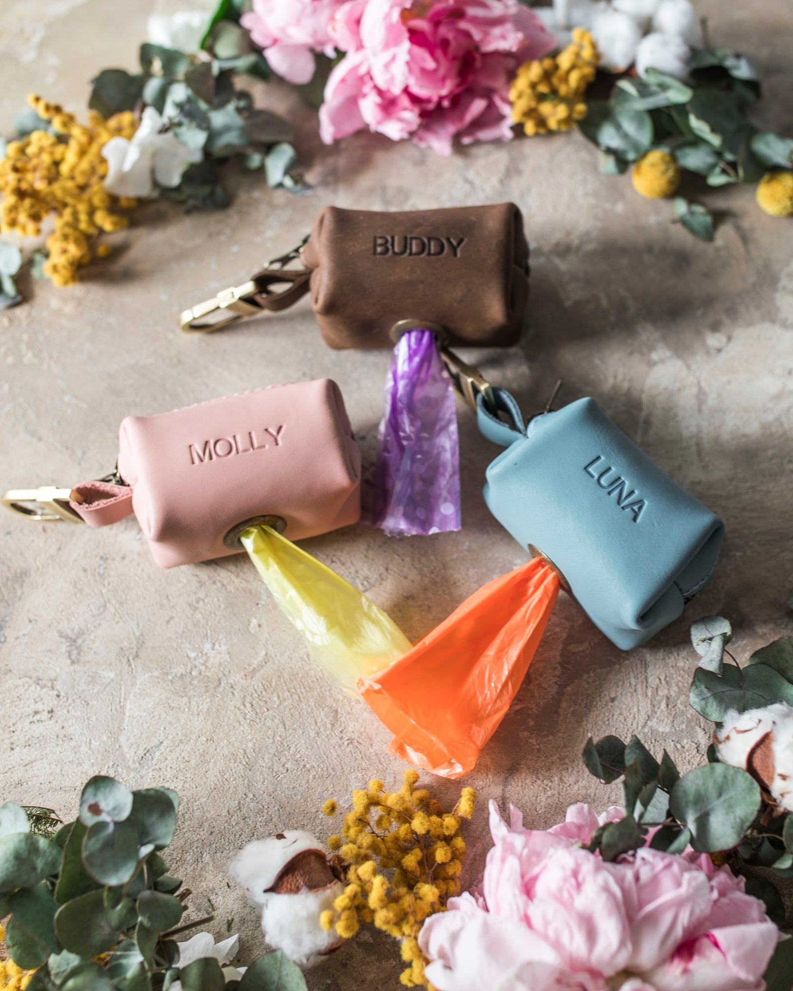 Leather Dog Poop Bag Holder