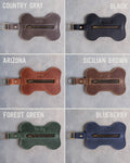 Leather Dog Poop Bag Holder, Bone Shaped