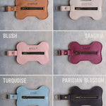 Leather Dog Poop Bag Holder, Bone Shaped crafted with care