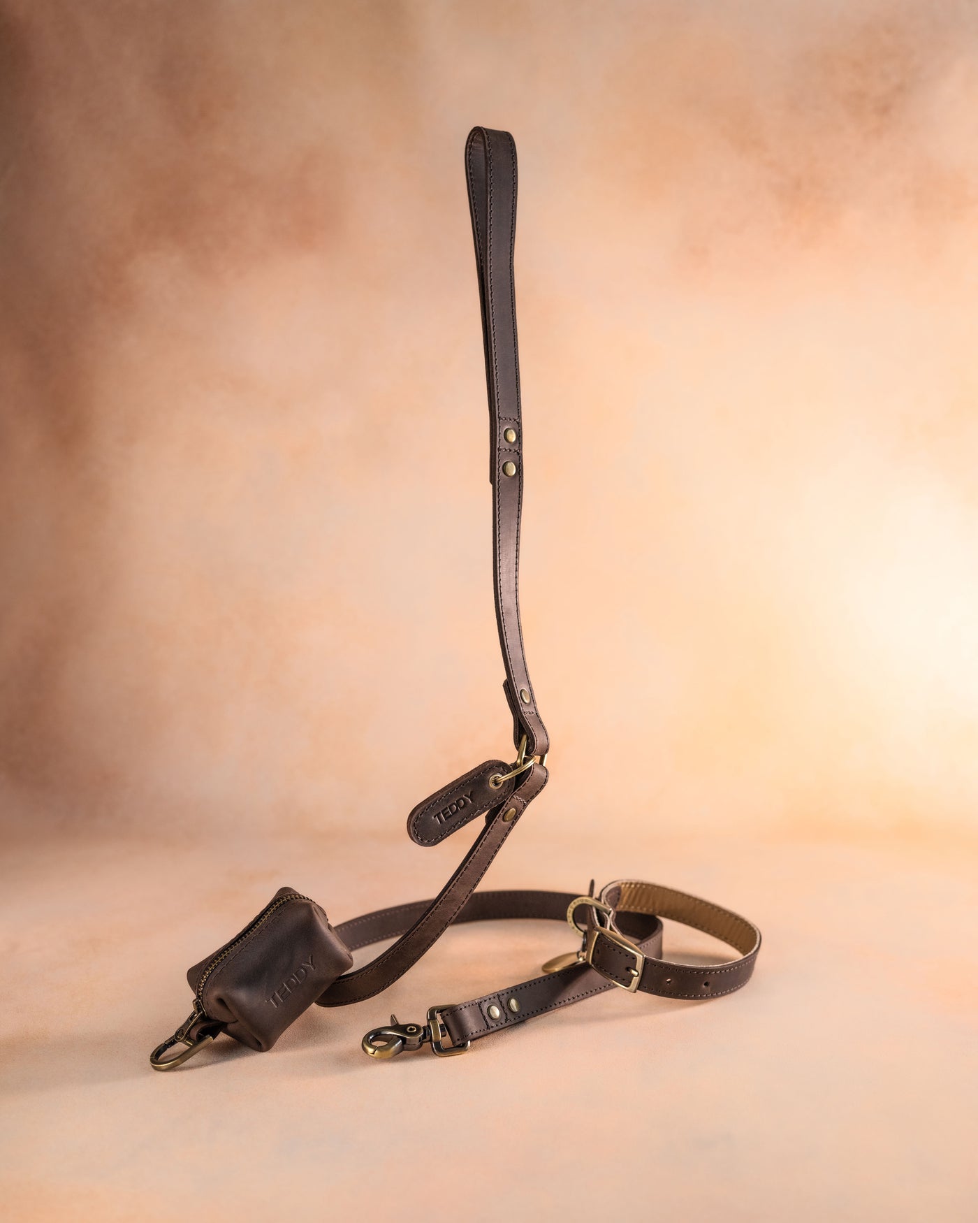 Personalized Leather Dog Collar with classic belt buckle