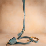 Dog Collar in Turquoise leather with classy pin buckle