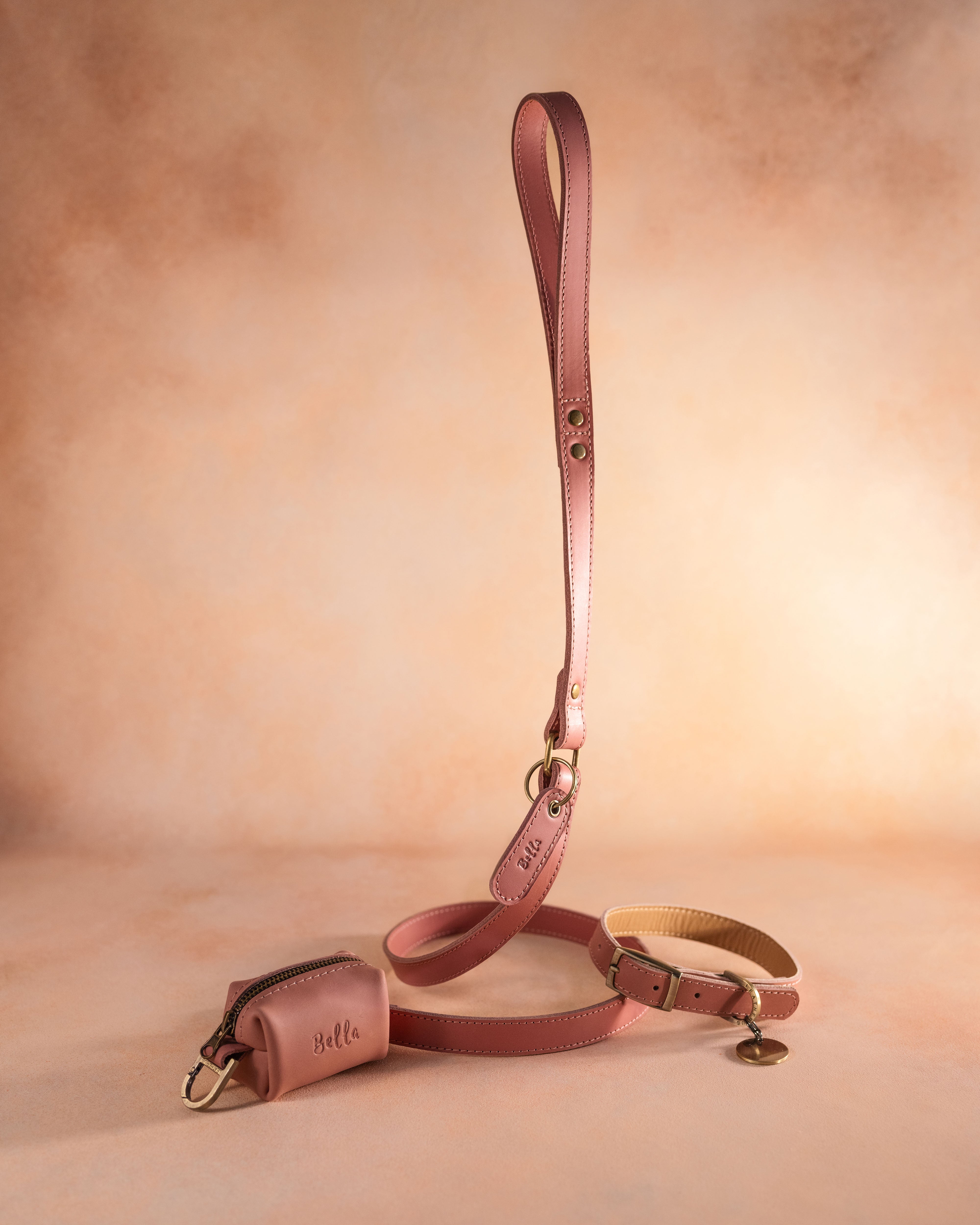 Dog Collar in Parisian Blossom leather with classy pin buckle