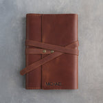 Arizona leather journal, Medium size, front with a debossed name