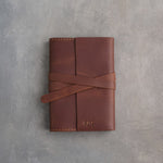 Arizona leather journal, Small size, front with a debossed name
