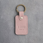 Be Strong Joshua 1:9 Blush handcrafted leather keychain, Christian scripture gift