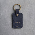 Beloved Song 6:3 Blueberry handcrafted leather keychain, Christian scripture gift