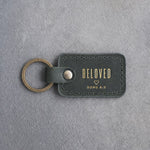 Beloved Song 6:3 Forest Green handcrafted leather keychain, Christian scripture gift