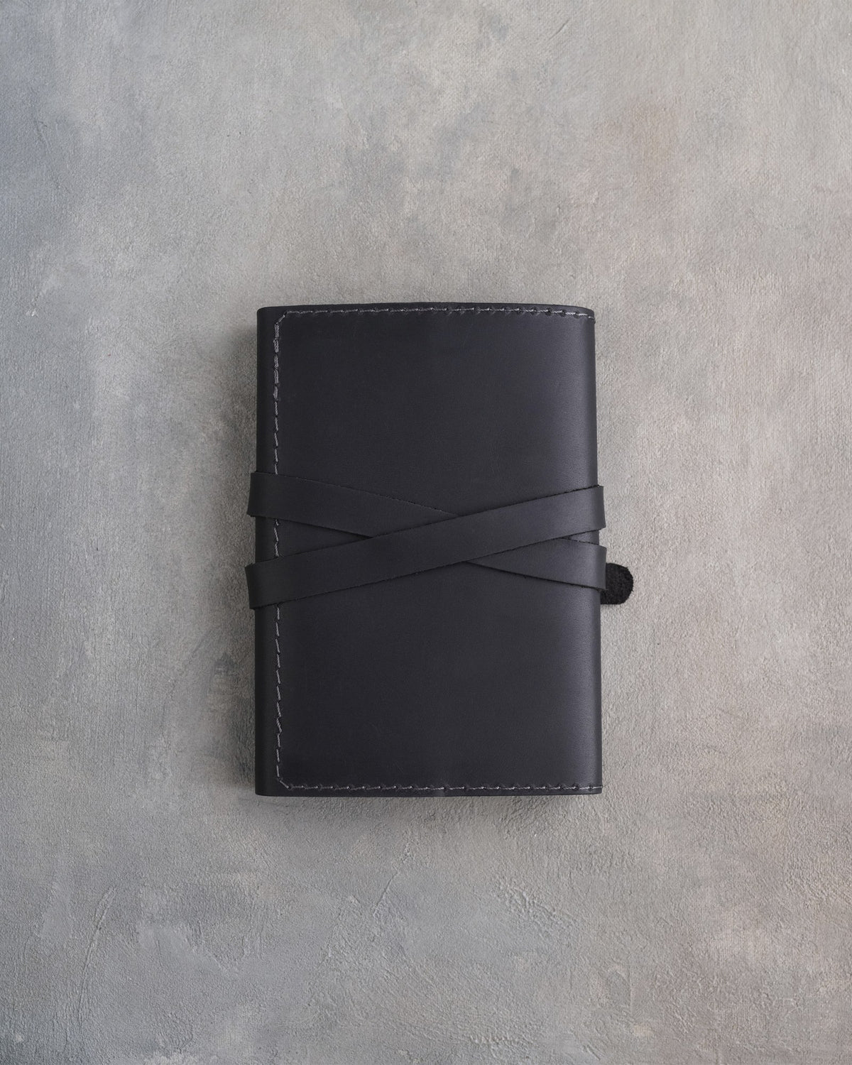 Black leather journal, Small size, back