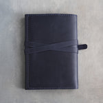 Blueberry leather journal, Medium size, back