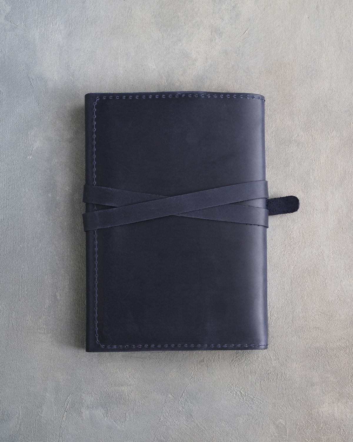 Blueberry leather journal, Medium size, back