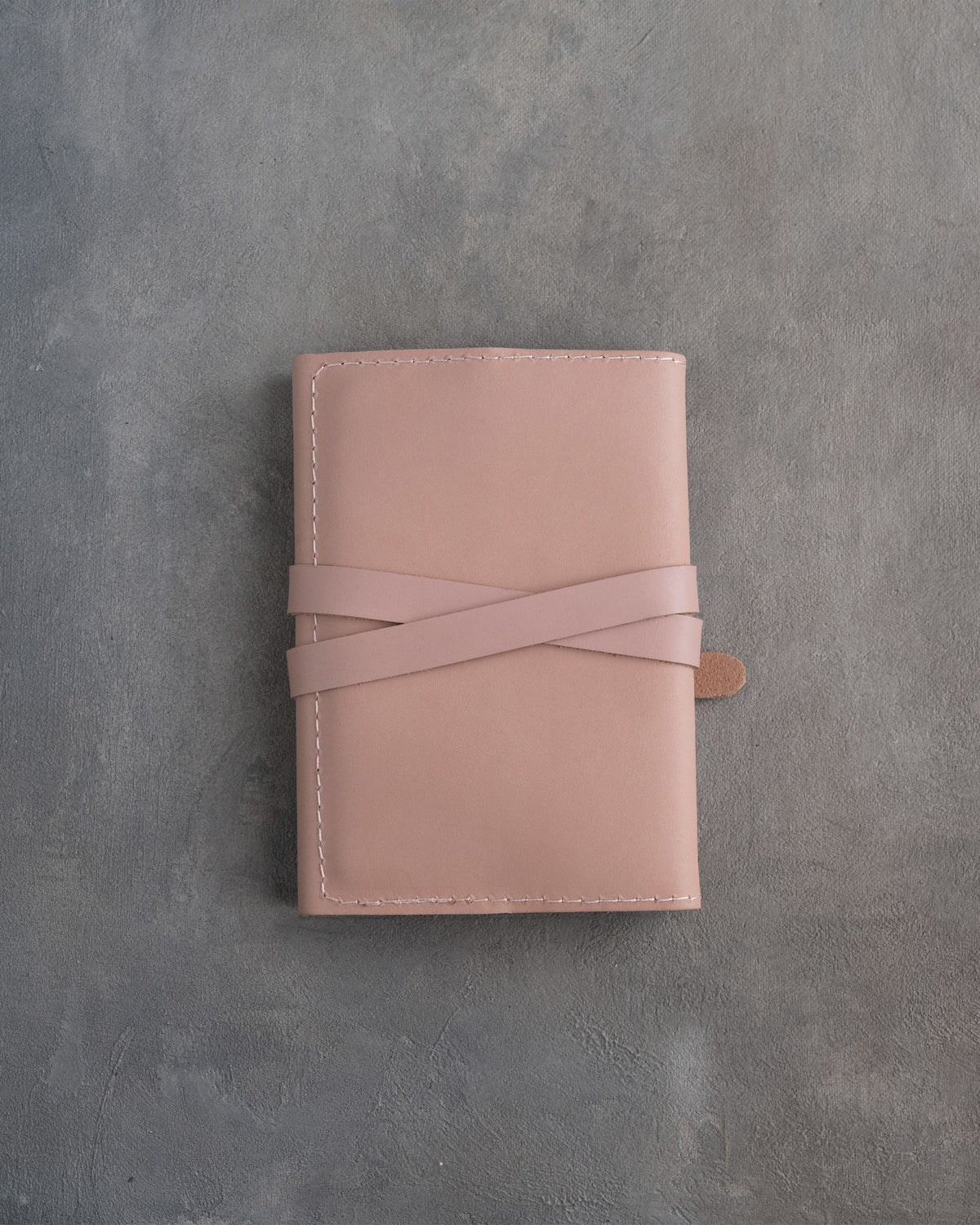 Blush leather journal, Small size, back
