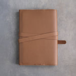 Caramel leather journal, Medium size, back