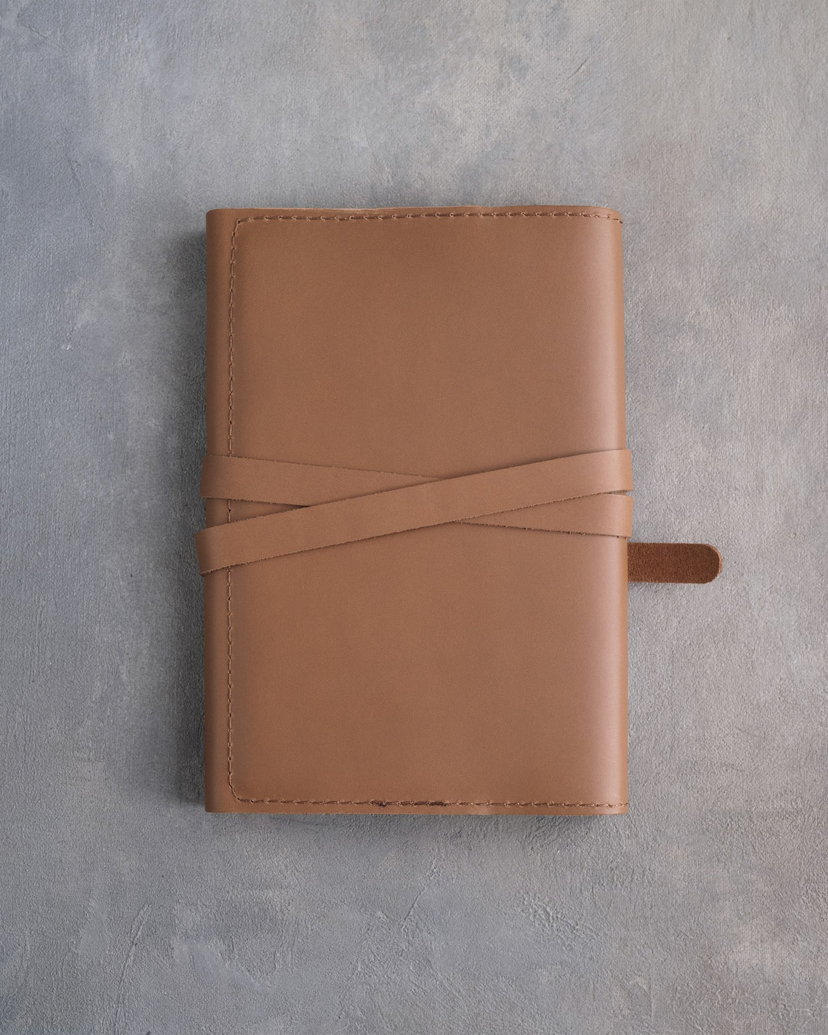 Caramel leather journal, Medium size, back