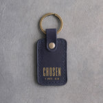 Chosen 1 Pet. 2:9 Blueberry handcrafted leather keychain, Christian scripture gift