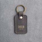 Chosen 1 Pet. 2:9 Country Gray handcrafted leather keychain, Christian scripture gift