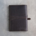 Dark Espresso leather journal, Medium size, back