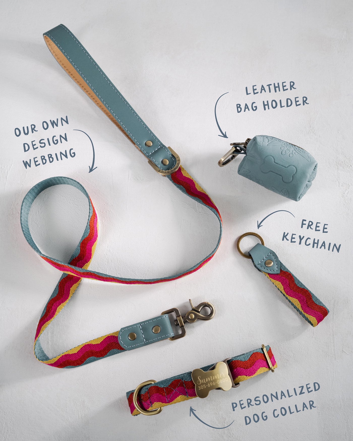 Webbing dog collar summer color