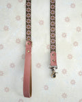 Floral Dog Collar - Blush Pink & Olive Designer Webbing