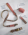 Floral Dog Collar - Blush Pink & Olive Designer Webbing