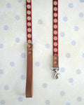 Ruby Red & White Daisies Designer Webbing Dog Collar