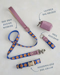 Majestic Yellow and Blue Floral Webbing Dog Collar