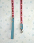 Floral dog collar in custom design webbing