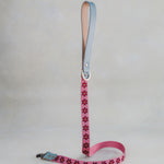 Matching Rose Garden leash with leather trim and a metal clip