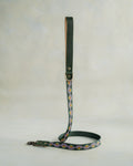 Webbing dog collar green floral