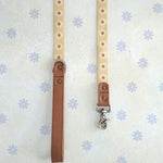 Webbing dog collar yellow daisy