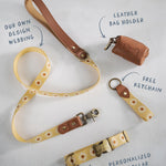 Webbing dog collar yellow daisy