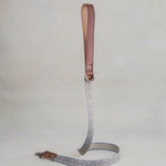 Matching Lavender Diamond leash with leather trim and a brass clip