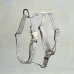 Lavender Diamond webbing dog harness in the same pattern