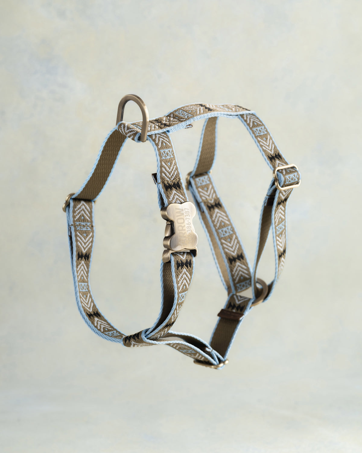 Arrowhead webbing dog harness in the same pattern