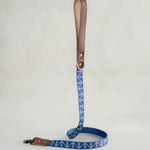 Matching Anchors leash with leather trim and a brass clip