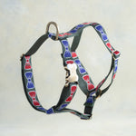 Bow Ties webbing dog harness in the same pattern
