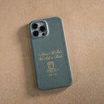 Above All That We Ask Or Think Eph. 3:20 handcrafted leather iPhone case, Christian scripture gift