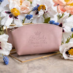 For Such A Time As This Esther 4:14 full-grain leather makeup bag, Christian scripture gift
