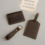 Mens Leather Toiletry Bag Personalized - BUNDLE