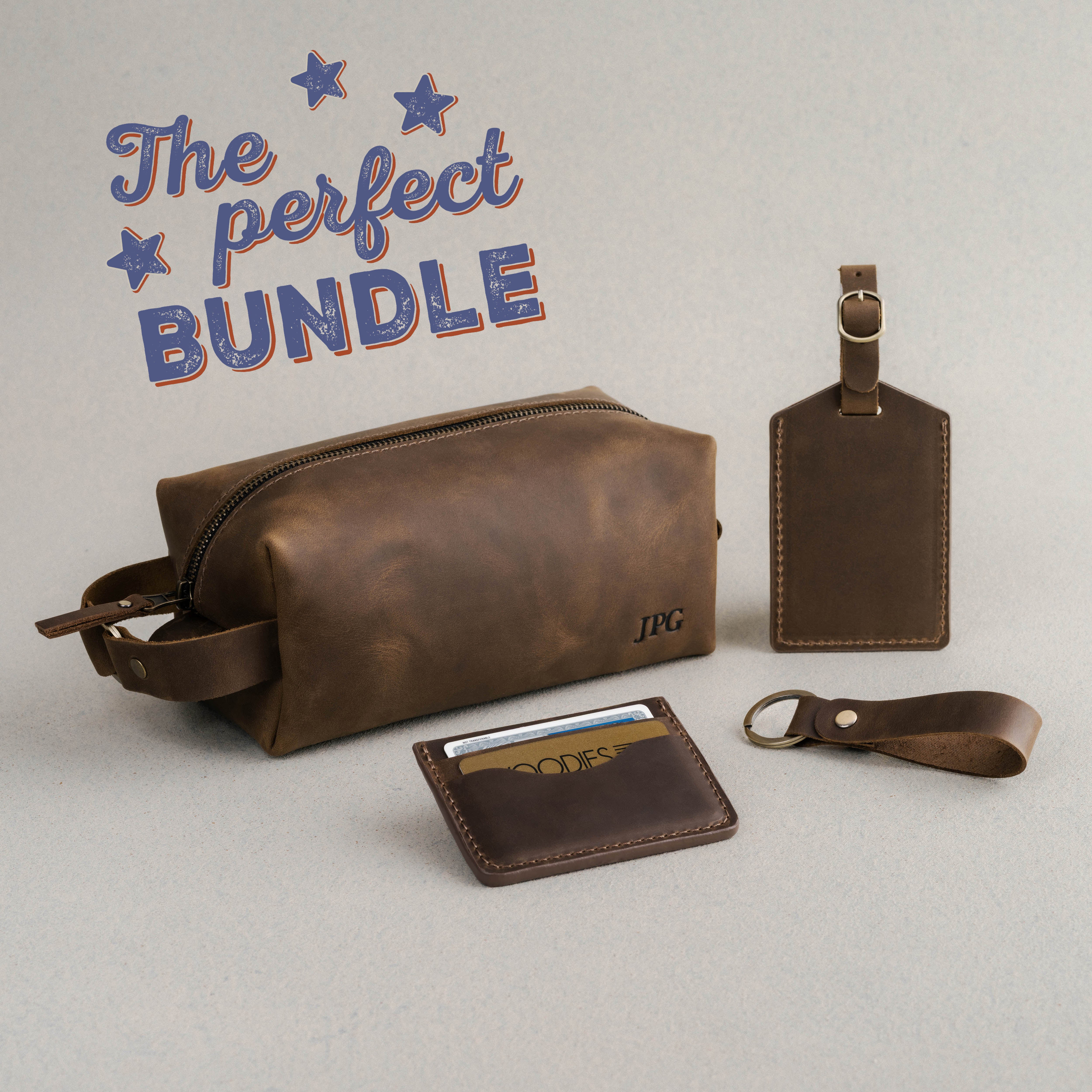 Mens Leather Toiletry Bag Personalized - Dopp Kit - Groomsmen Gifts Idea