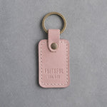 Faithful Lam. 3:23 Blush handcrafted leather keychain, Christian scripture gift