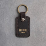 Faithful Lam. 3:23 Dark Espresso handcrafted leather keychain, Christian scripture gift