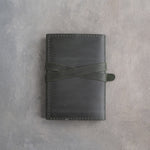 Forest Green leather journal, Small size, back