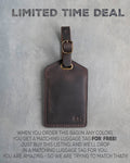 Personalized Leather Toiletry Bag for Men - Dopp Kit - Fire Branded Personalization