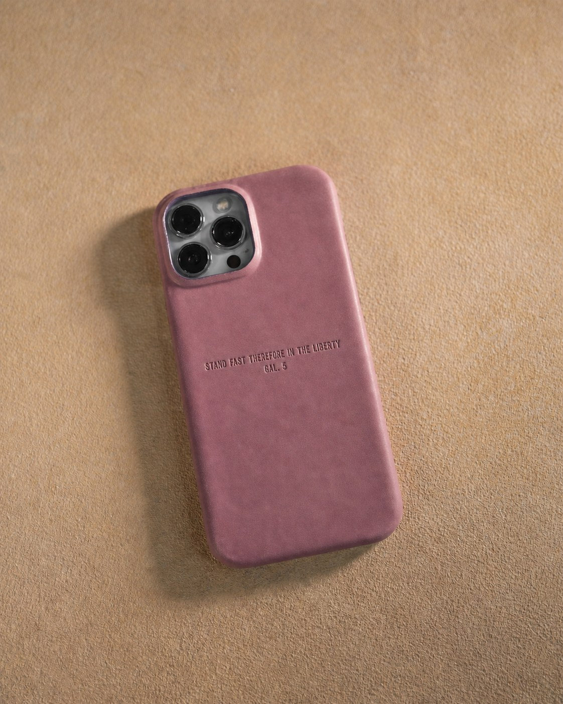 Stand Fast Therefore In The Liberty Gal. 5 handcrafted leather iPhone case, Christian scripture gift