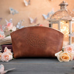 Fruit Of The Spirit Gal. 5:22 Arizona full-grain leather makeup bag, Christian scripture gift